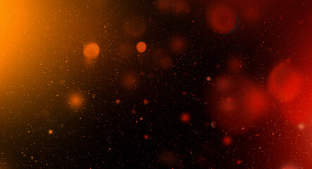Wall Mural - red and yellow colorful starry sky, horizontal galaxy background