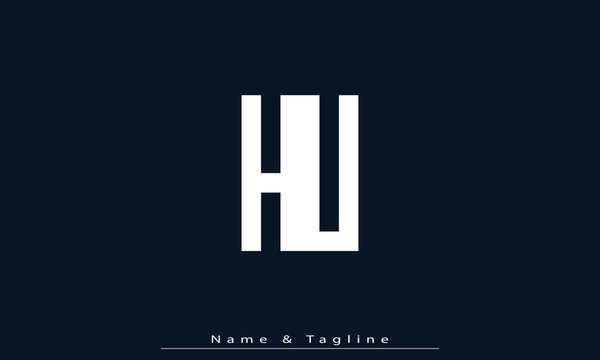 Alphabet letters Initials Monogram logo HU , UH