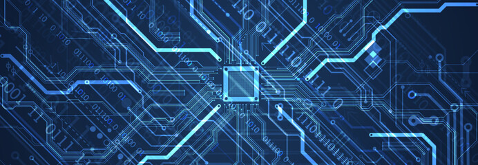 CPU concept. Circuit board. Technology background.
