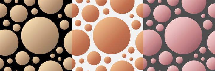Wall Mural - abstract golden, copper and pink gold color random circles seamless pattern background