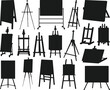 © Design Stock - Collection easel canvas stand isolated Vector Silhouettes
