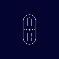 Poster - NK line oval wedding initial logo design which is good for branding