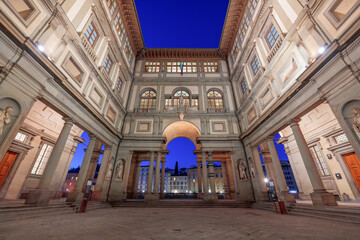 Florence, Italy historic architecture at blue hour.