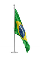 Canvas Print - Brazil flag in 3d render realistic