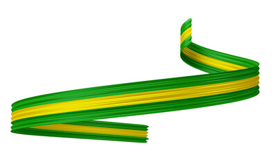 Poster - Ribbon of Brazil colors in 3d render