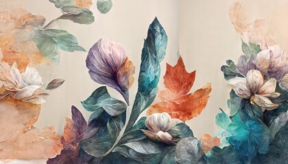 Aufkleber - Fall bouquet painted in oil on canvas.