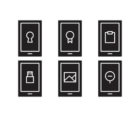 smartphone and user interface icons set