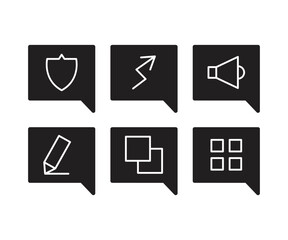 message and user interface icons set