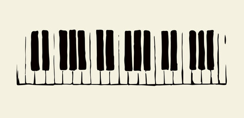 Wall Mural - Piano Keys. Vector drawing