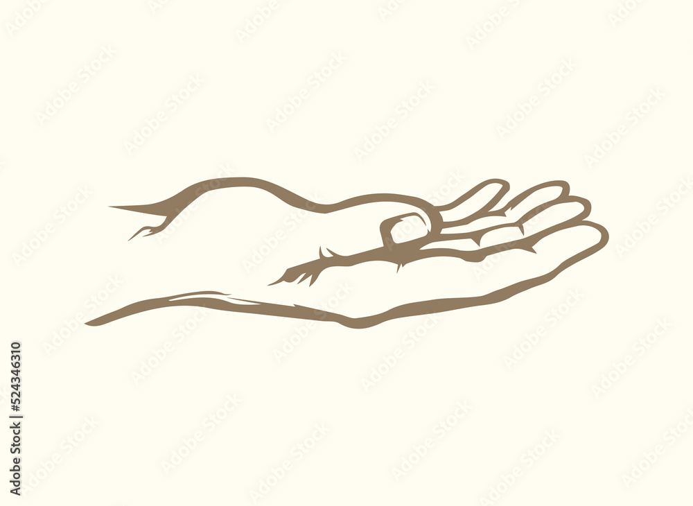 Praying hands. Vector drawing Stock Vector | Adobe Stock