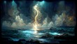 Leinwandbild Motiv storm over the sea