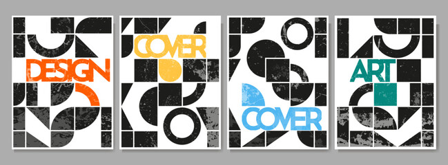 Fototapete - vector illustration. contemporary modern art poster collection. flat geometric pattern. design for p