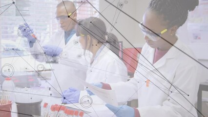 Poster - Animation of connections over diverse female and male lab workers with samples