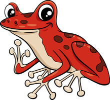 Poison Dart Frog Animal Character Cartoon Illustration