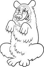 Cartoon Spectacled Bear Animal Character Coloring Page