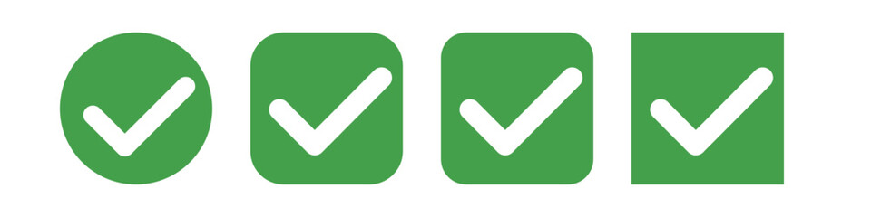 Poster - check box icon set with different rounded corners. vector.