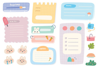 Sticker - Cute hand drawn planner, journal, notepad, paper vector illustration