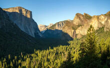 Yosemite Valley Just Before Sunset, From Tunnel View Viewpoint