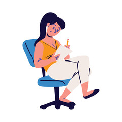 Poster - woman sitting working