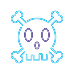 Sticker - halloween skull neon