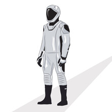 Astronaut Suit Upright. New Spacesuit.
