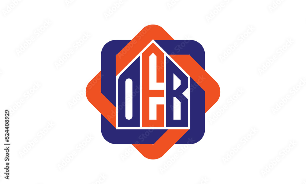 เวกเตอร์ Stock OEB three letter real estate logo with home icon logo ...