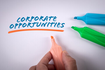 Wall Mural - CORPORATE OPPORTUNITIES. Colored markers on a white background
