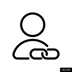 Poster - referral program, share affiliate link, affiliate marketing concept vector icon in line style design