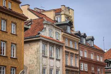 Sticker - Apartments on Castle Square in Old Town of Warsaw, Poland