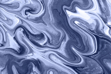 Wall Mural - abstract fluid art background navy blue colors. liquid marble. acrylic painting with lines and denim