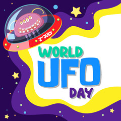 Wall Mural - World UFO Day Poster Design
