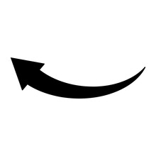 Nvis49 NewVectorIllustrationSign Nvis - Curved Arrow Left Direction Vector Sign . Isolated Transparent . Black Large . Big Simple Icon . AI 10 / EPS 10 . G11429