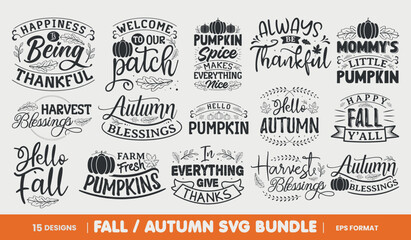 Fall And Autumn SVG Bundle, Fall And Autumn quotes, typography for t-shirt, poster, sticker and card