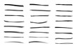 © SANALRENK - Handmade marking lines, brush highlight underlines, black color hand drawn set of underlines and highlight lines.