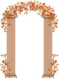 classic greek columns and autumn tree branches - antique pillars and fall season foliage forming passage vector design