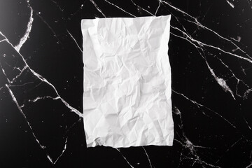 Crumpled paper black marble texture