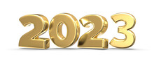 Number 2023 Gold 3D Render 