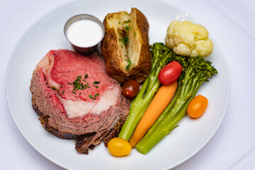 Wall Mural - beef steak with vegetables