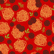 Pasta and meatballs pattern seamless. Food background