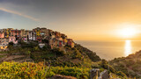 Fototapeta Do pokoju - Corniglia , Cinque Terre , Italie - Panorama village coucher du soleil