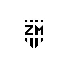 Wall Mural - ZM shield abstract geometric initial logo design which is good for branding