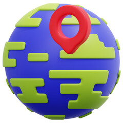 Wall Mural - globe 3d render icon illustration