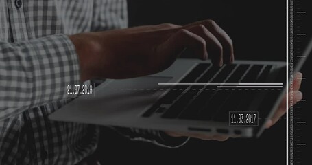Poster - Animation of data processing over hands using laptop