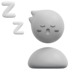 Sticker - sleepy 3d render icon illustration