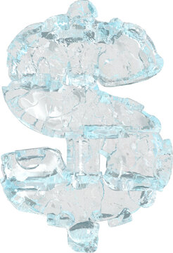 Symbol made of ice 3d