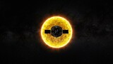 Fototapeta  - Parker Solar Probe Mission to the sun. Dramatic view of the sun with fire and plazma along the surface
