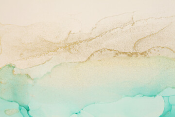 Wall Mural - art soft wave abstract watercolor marble smoke blot painting. color canvas texture horizontal backgr