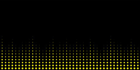 Wall Mural - Black abstract background with yellow dots