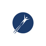 Fototapeta Miasto - life coach logo, success motivation logo concept, therapy, help, career