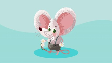 Poster - cute mouse comic character animation